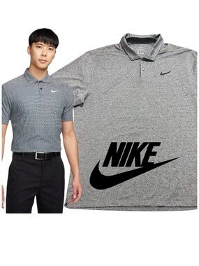 Nike Dri-Fit Grey Classic Golf Polo Shirt (XL)